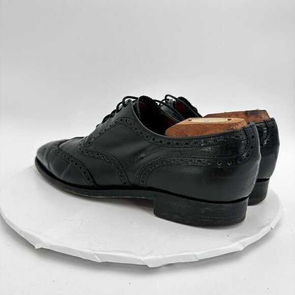 Church's English Premium Grade Men Size 8 D Black Leather Wingtip Dress Shoes - Picture 7 of 15